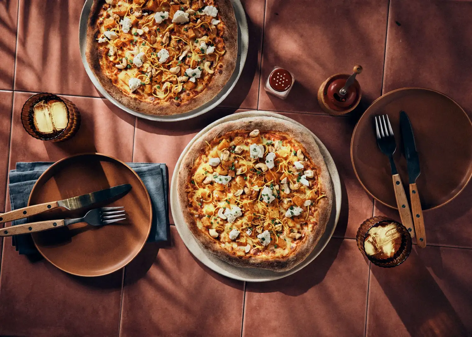Fresca Cashew Pumpkin Goats Cheese pizza